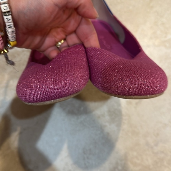 Rothy's The Flat In Bloom Metallic Purple Ballet Shoe 10 slip on flats - Picture 7 of 8